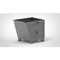 HESON® Stapelbarer Kippbehälter, mit Füßen, lackiert, BxT 800 x 1.000 mm, mausgrau von HESON®