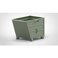 HESON® Stapelbarer Kippbehälter, mit Füßen, lackiert, BxT 800 x 1.200 mm, resedagrün von HESON®