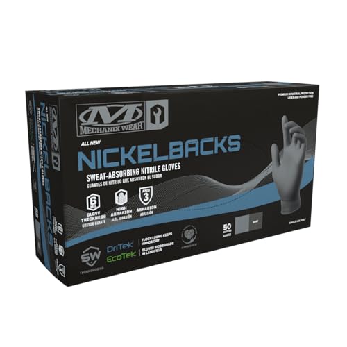 Nickelbacks: 6 Mil Sweat-Absorbing Nitrile Gloves (Pack of 50) von Mechanix Wear