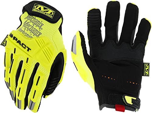 Mechanix Wear Mechanix Herren Hi-viz M-pact® (Large, Fluoreszierendes Gelb) Hochsichtbare Handschuhe mit Stoßschutz, Fluoreszierendes Gelb, L EU von Mechanix Wear