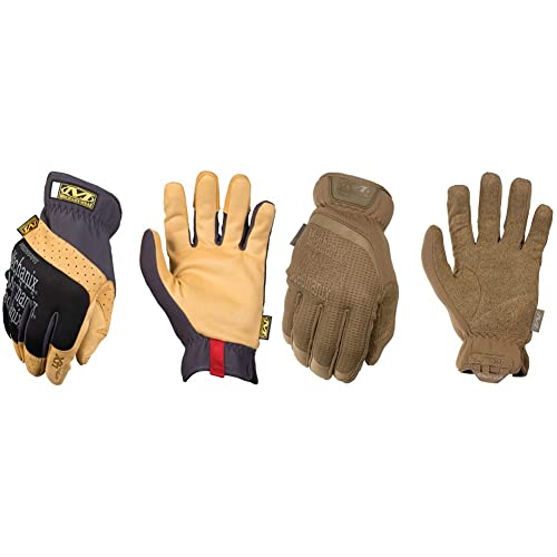 Mechanix Wear Material4X® FastFit® Handschuhe (Small, Braun/Schwarz) & Wear: FastFit Coyote Taktische Arbeitshandschuhe – Berührungsfähig, formschlüssig, hohe Fingerfertigkeit (X-Large, Coyote) von Mechanix
