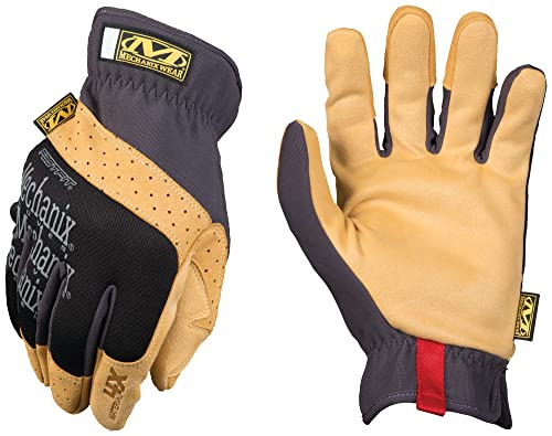 Mechanix Wear: Material4X FastFit Arbeitshandschuhe aus Kunstleder – Abriebfest (Groß, Braun/Schwarz), 9/L von Mechanix Wear