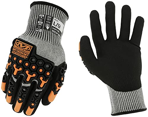 Mechanix Wear S5CP-08-010 SpeedKnit M-Pact S5CP08 Nitrilbeschichtete schnittfeste Schlaghandschuhe, Grau, XL von Mechanix