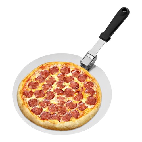 Mecmbj Pizzaschaufel aus rostfreiem Edelstahl, Pizzaschieber Edelstahl, Pizzaschieber mit großer Fläche, Premium Pizzaschieber, Pizza- und Kuchenheber, Runder Pizzaschieber für Pizza (12 inch) von Mecmbj