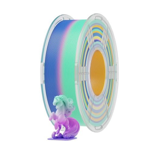 Mecpow PLA 3D Drucker Filament 1.75mm,PLA Rainbow Filament, 1kg Spule, Maßgenauigkeit ±0,02mm, Glatte Oberfläche & Hohe Festigkeit, Ideal für kreative 3D Druck Projekte von Mecpow