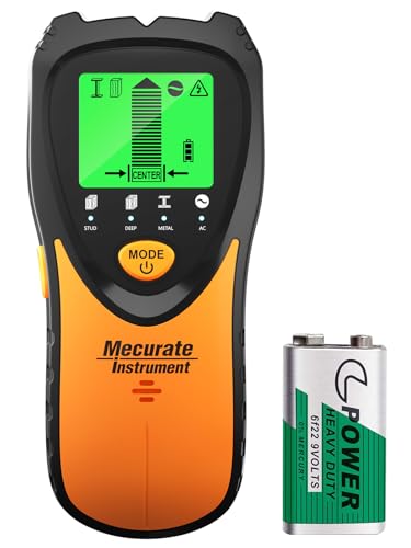 Mecurate Stud Finder Leitungssucher Wand Scanner Detektor Ortungsgerät - 5 in 1 elektronischer Stud mit LCD-Display und akustischem Alarm für Holz AC Live Wire Anzeige,Leitungsfinder von Mecurate