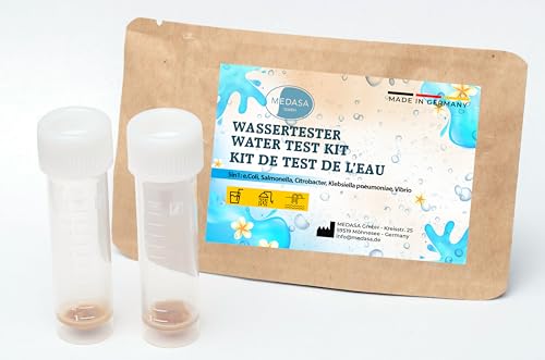 Medasa Bakterientest Schnelltest 4-6 Stunden Wassertest 5in1 für e.Coli, Salmonellen, Citrobacter, Klebsiella und Vibrionen Bakterien Test im Trinkwasser und Brunnenwasser Check (2) von Medasa