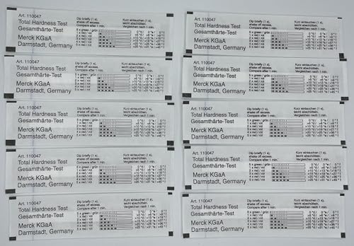 Medasa Wasserhärte Teststreifen einzeln verpackt und versiegelt Ergebnis in °dH Gesamthärte Test Kalktest Wasserhärte Test, Teststäbchen (10) von Medasa