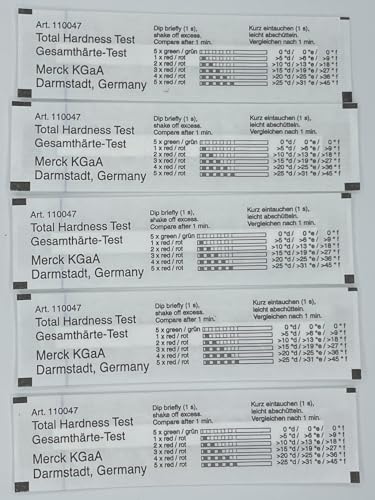 Medasa Wasserhärte Teststreifen einzeln verpackt und versiegelt Ergebnis in °dH Gesamthärte Test Kalktest Wasserhärte Test, Teststäbchen (5) von Medasa