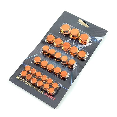 30 Stücke Motorrad Modifikation Schraube Mutter Kappe Abdeckung Dekorative Teile(Orange) von MedgAs