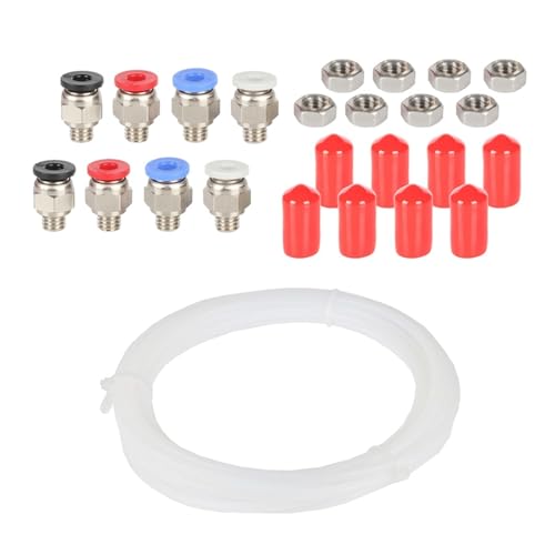 3D-Drucker-Filamenttrocknerbox, pneumatischer Anschluss mit Mutter for PLA-ABS-Filamente, 2,5 x 4 mm PTFE-Rohr, 3D-Druckerzubehör(KitA 8set 8M W tube) von MedgAs