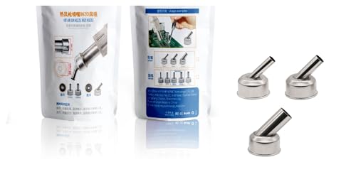 5 STÜCKE ST-862D 45 Grad Gebogene Gebogene Düse Heißluftpistole Düsen Ärmeln for ATTEN ST-862D BGA Überarbeitungsstation Schweißdüsen(Color:3PCS Bent) von MedgAs