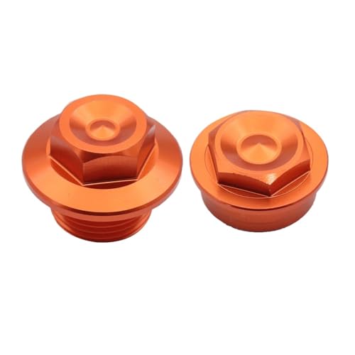 CNC Aluminium Vorne Hinten Rad Lock Achse Lock Mutter for EXC 300 EXC 250 EXC-F 350 XCW 450 500 TE 300 FE 450 2016-2022(Front Orange) von MedgAs