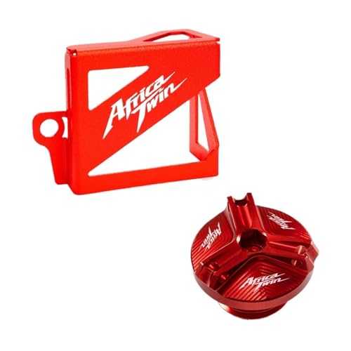 MedgAs for Africa Twin CRF 1100 L CRF1100L Abenteuer Motorrad Motoröldeckel Einfülldeckel Hinten Bremsflüssigkeitsbehälter Deckelschutz(1 Set-Red) von MedgAs
