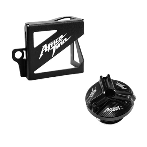 MedgAs for Africa Twin CRF 1100 L CRF1100L Abenteuer Motorrad Motoröldeckel Einfülldeckel Hinten Bremsflüssigkeitsbehälter Deckelschutz(1 Set-Black) von MedgAs