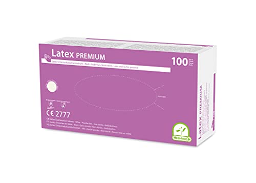 Medi-Inn+ Latex Premium Einmalhandschuhe, puderfrei, natur (Gr. S, 1 x 100 Stück) von Medi-Inn+