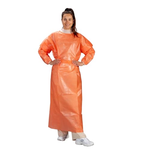 Medi-Inn Infektionsschutzkittel PP orange, 139 x 139 cm, mit PE-Vollbeschichtung, PSA Kat. III (1 x 10 Stück) von Medi-Inn+