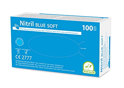 Medi-Inn Nitril blue soft Einweghandschuhe Größe M | 1000 Stück | Nitril Einmalhandschuhe blau in praktischer Spenderbox | latexfrei & puderfrei von Medi-Inn+