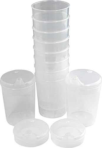 Medi-Inn+ Schnabelbecher 250 ml Praktisches Set: 10 Unterteile mit 20 Deckeln (10 x mit Öffnung 12 x 10 mm u. 10 x mit Öffnung 4 x 4 mm) | transparent von Medi-Inn+