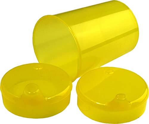 Medi-Inn+ Schnabelbecher 250 ml Praktisches Set: 5 Unterteile mit 10 Deckeln (5 x mit Öffnung 12 x 10 mm u. 5 x mit Öffnung 4 x 4 mm) | gelb von Medi-Inn+