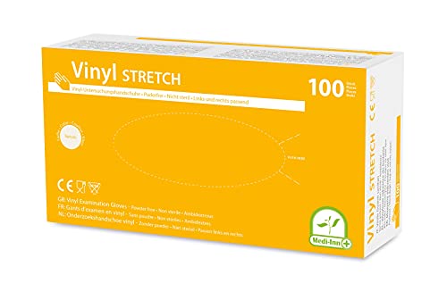Medi-Inn Vinyl Stretch puderfrei Einmalhandschuhe Größe L | 1000 Stück | Vinylhandschuhe in praktischer Spenderbox von Medi-Inn+