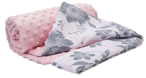 Medi Partners Babydecke Baby Decke Neugeborenen - Kuscheldecke Geschenk Babydecken 75x100cm für Kleinkinder Mädchen Krabbeldecke Kinderbett Kinderwagen 100% Baumwolle (Berry mit rosa Minky) von Medi Partners