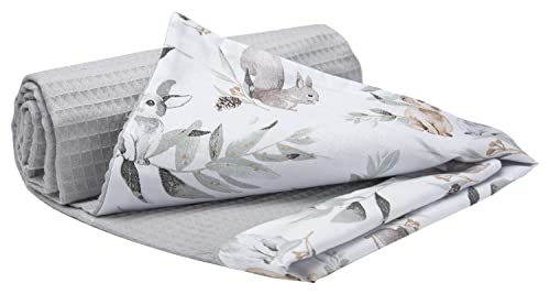 Medi Partners Babydecke Baby Decke Neugeborenen - Kuscheldecke Geschenk Babydecken 75x100cm für Kleinkinder Mädchen Krabbeldecke Kinderbett Kinderwagen 100% Baumwolle (Hirsch mit grauem Waffel) von Medi Partners