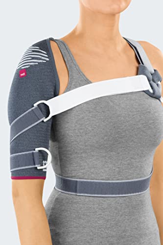 medi Omomed - einstellbare Schulterbandage | silber | Größe 1 | zur Bewegungsbegrenzung aus kompressiven Gestrick | individuell anpassbar von medi