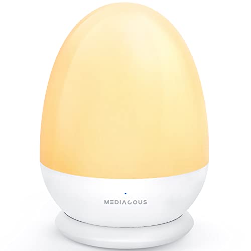 MediAcous Nachtlicht, Nachtlampe, Nachtlicht Kinder/Baby Mit Stilllicht Dimmbar, LED Nachtlicht Mit 1H Timer & Touch, Dekoration Für Baby- & kleinkinderzimmer Night Light - Bis Zu 200H von MediAcous