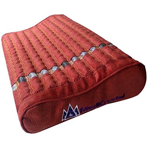 MediCrystal Far Infrared Edelstein-Kissen - mit natürlicher Kristallen - negativen Ionen - FIR Hitze - Nicht EL Rötlich 20 "L x 12" W x 4 H LEICHTE von MediCrystal