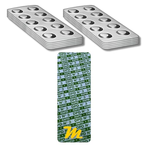 100 Rapid Testtabletten, DPD N°3 gebundenes Chlor, Tabletten für Pool und Whirlpool Wassertests. Made in Germany 100 Rapid Testtabletten, DPD N°3 gebundenes Chlor, Tabletten für Pool und Whirlpool Wassertests. Made in Germany von MediMuc