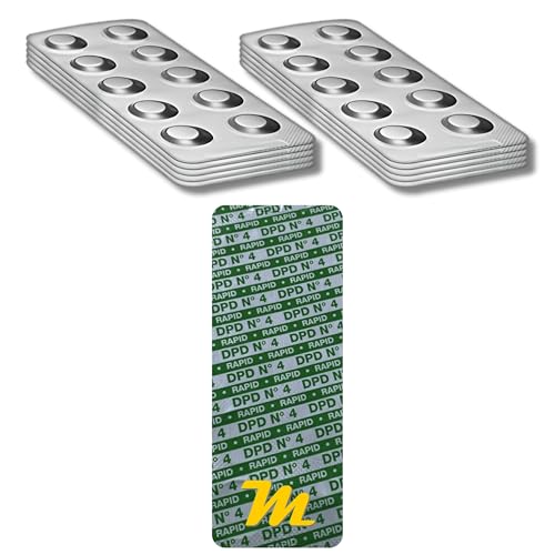 100 Rapid Testtabletten, DPD N°4 Aktivsauerstoff-Gehalt, Tabletten für Pool und Whirlpool Wassertests. Made in Germany 100 Rapid Testtabletten, DPD N°4 Aktivsauerstoff-Gehalt, Tabletten für Pool und Whirlpool Wassertests. Made in Germany von MediMuc