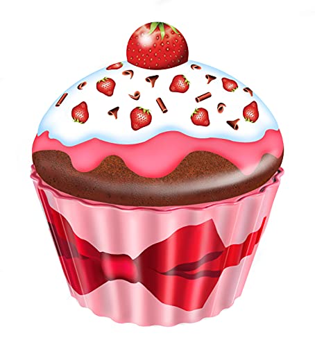 MediMuc Cupcake groß Erdbeeren - Aufbewahrungsdose, Keksdose, Blechdose - lebensmittelecht - Vol. 1,5l von MediMuc