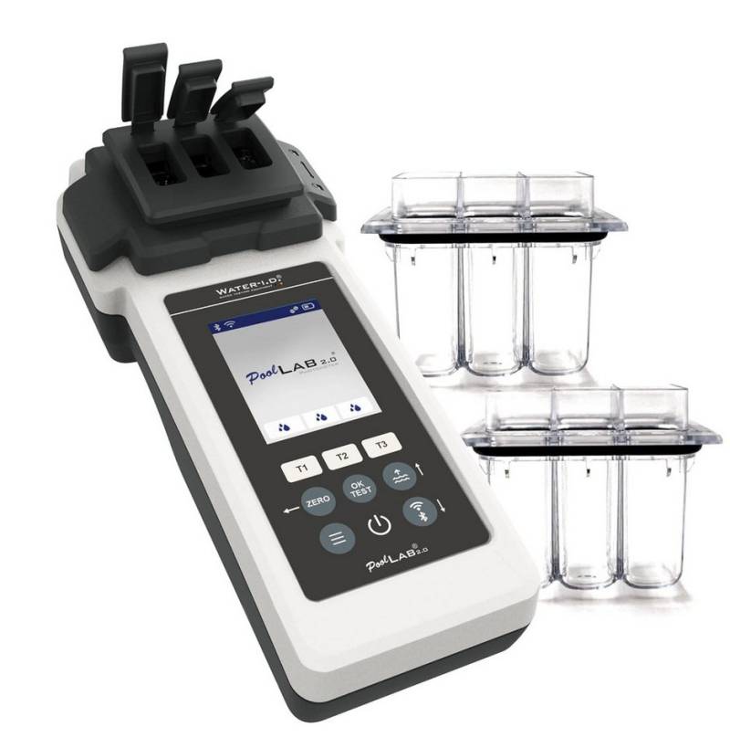 MediMuc Photometer PoolLab 2.0 mit Extra Küvette oder Extra Refill Pack von Water I.D. von MediMuc