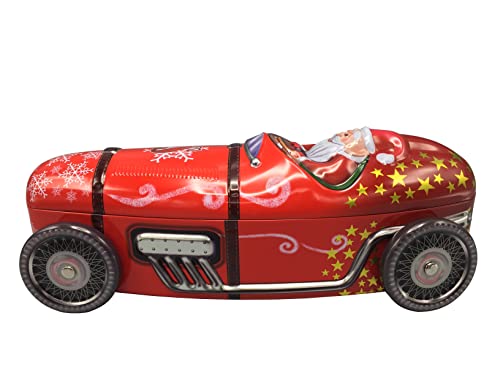 MediMuc Santa Racing Car mit drehbaren Rädern - Aufbewahrungsdose, Keksdose, Blechdose - lebensmittelecht - Vol. 1,0l - Maße: (Länge x Breite x Höhe): 28,0 x 10,5 x 12,0cm von MediMuc