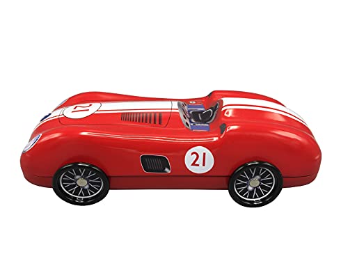 MediMuc Speedster Nr. 21 rot mit drehbaren Rädern - Aufbewahrungsdose, Keksdose, Blechdose - lebensmittelecht - Vol. 1,5l - Maße: (Länge x Breite x Höhe): 27,0 x 12,0 x 7,8cm von MediMuc