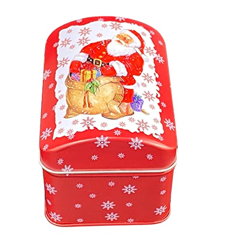 MediMuc Truhe Weihnachtsmann - wunderschöne rote Dose mit Weihnachtsmann - lebensmittelecht - Gebäckdose, Keksdose, Blechdose - Maße: (L x B x H): 10,4 x 7,6 x 8,0cm, Volumen ca. 0,63L von MediMuc