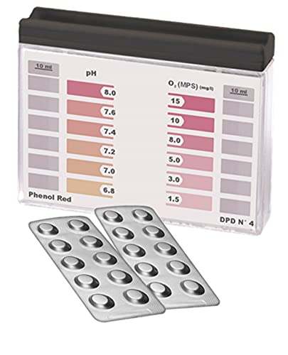 Wassertester Rapid Methode Aktivsauerstoff pH, mit 20 Messtabletten, 10 x Phenol Red und 10 x DPD4, Anzeige von 12 verschieden Messwerten von MediMuc