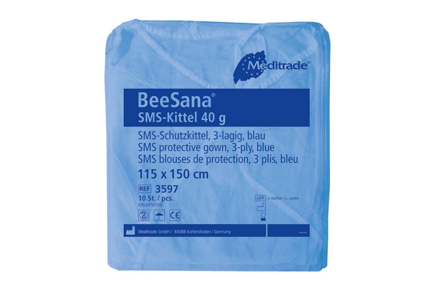 MediTrade Kittelschürze Meditrade BeeSana® SMS-Kittel 40g, 10 Kittel pro Packung von MediTrade