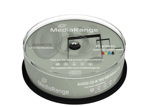 25 MediaRange Rohlinge Audio CD-R 80min printable von MediaRange