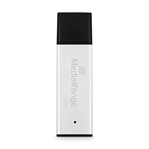 MediaRange USB 3.0 Hochleistungs Speicherstick 32GB - Mini USB Flash-Laufwerk mit hochwertigem Aluminium Gehäuse, externe Speichererweiterung mit Lesegeschwindigkeit von bis zu 130 MB/s, Farbe Silber von MediaRange