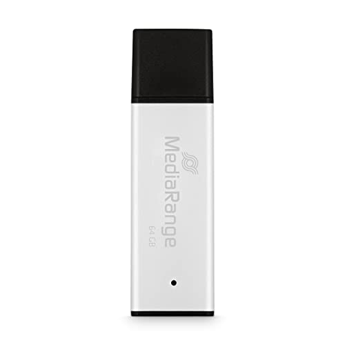 MediaRange USB 3.0 Hochleistungs Speicherstick 64GB - Mini USB Flash-Laufwerk mit hochwertigem Aluminium Gehäuse, externe Speichererweiterung mit Lesegeschwindigkeit von bis zu 200 MB/s, Farbe Silber von MediaRange