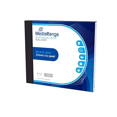 MediaRange BD-R Dual Layer 50GB 6-Fache Schreibgeschwindigkeit, Einzelnes Jewelcase von MediaRange
