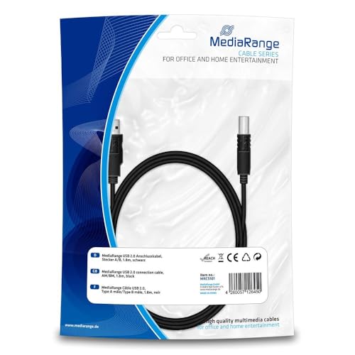 MediaRange MRCS101 Edv-Zubehöre Druckerkabel A/B 1,8m schwarz von MediaRange