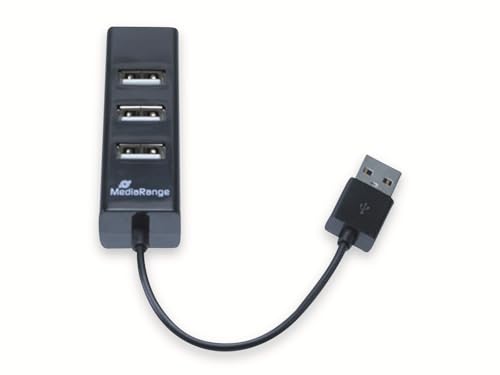 MediaRange USB 2.0 Verteiler 1:4, bus-gespeist, schwarz von MediaRange