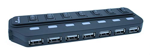MediaRange USB 2.0 Verteiler 1:7 mit separaten Schaltern, bus powered, schwarz MediaRange USB 2.0 Verteiler 1:7 mit separaten Schaltern, bus powered, schwarz von MediaRange