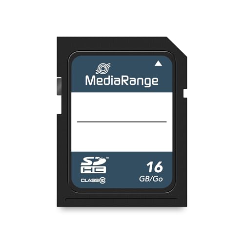 MediaRange SDHC Speicherkarte 16GB - Geschwindigkeit Klasse 10, Lesegeschwindigkeit bis 45 MB/s, externer Datenspeicher für mobile Endgeräte wie Digitalkameras oder Smartphones von MediaRange