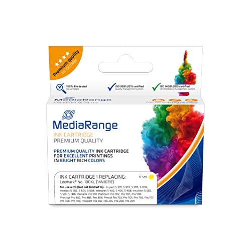 MediaRange Tintenpatrone, für/ersetzt Lexmark® Nr. 100XL, mit Chip, gelb von MediaRange