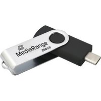 MediaRange USB-Stick schwarz, silber 256 GB von MediaRange