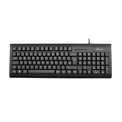 MediaRange kabelgebundene Tastatur mit Chip-Karten Terminal, QWERTZ, schwarz von MediaRange